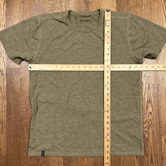 Duckworth Vapor Wool Lyocell Blend Made in USA Coyote Khaki T Shirt Mens Large - Picture 9 of 9